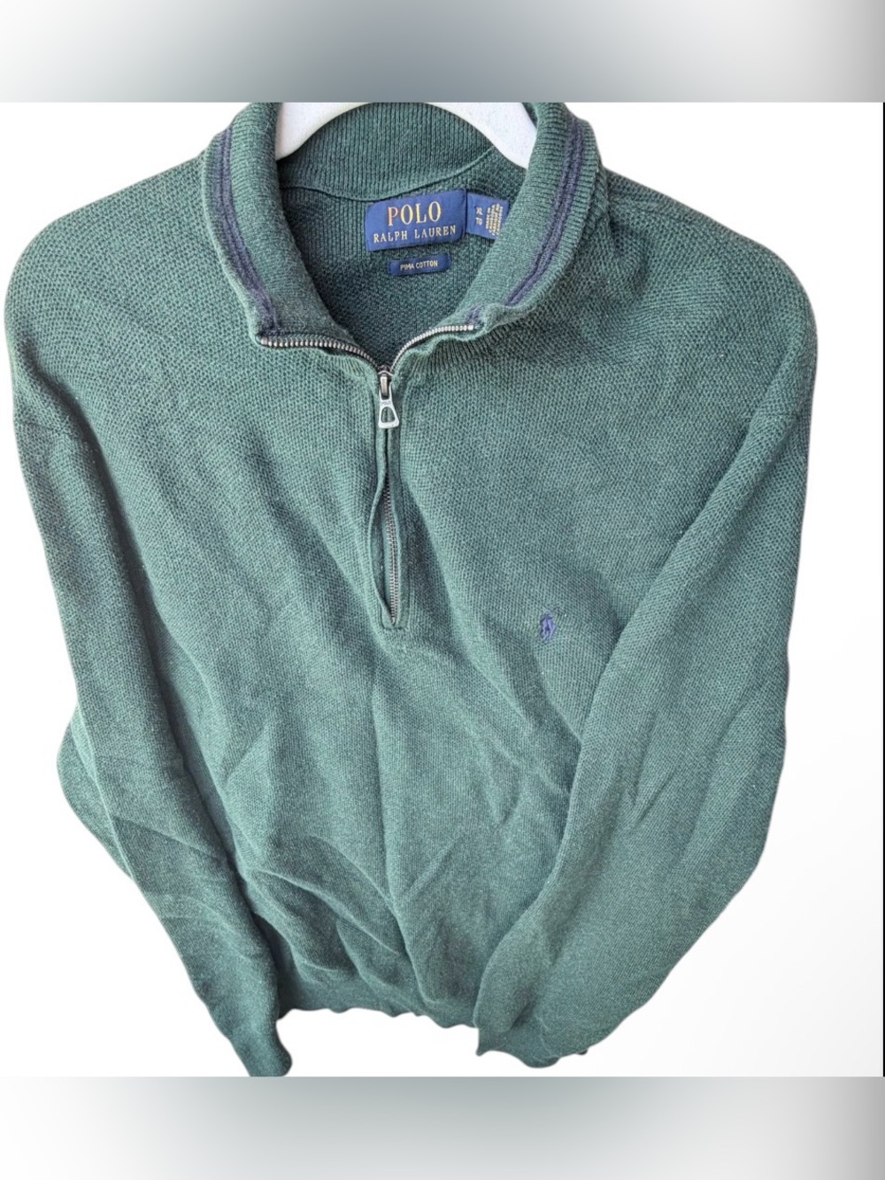 Polo Ralph Lauren‎ Men's XL Green Quarter Zip Pullover Sweatshirt